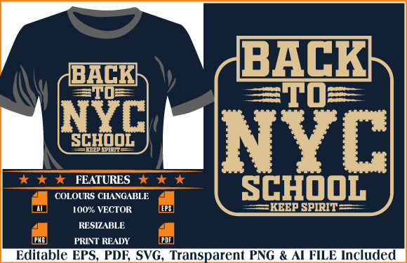 Back to NYC School Keep Spirit T-shirt: A Versatile Design for Creative Projects
