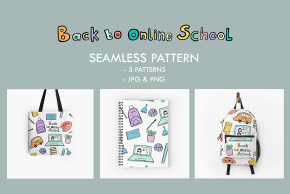 Back to Online School - Seamless Pattern for Creative and Practical Use