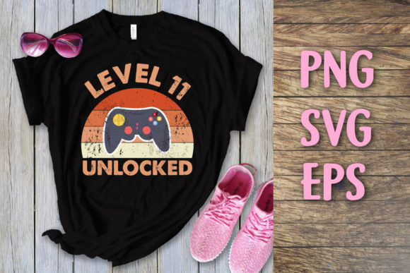 Level 11 Unlocked Vintage Birthday Svg: A Versatile Design for Print on Demand Success