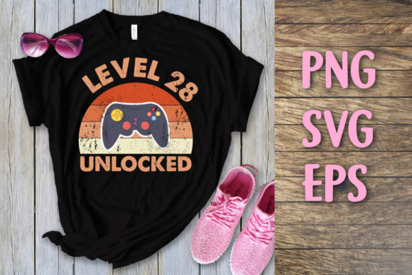 Level 28 Unlocked Vintage Birthday Svg